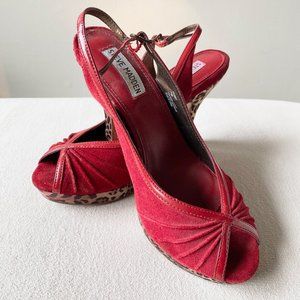 Steve Madden Red and Leopard Heels